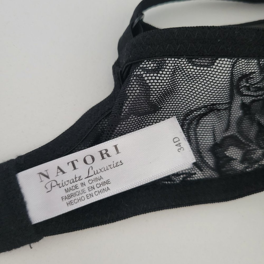 Natori Private Luxuries 34D Bra Black Lace Nursing Underwire Back Closure - Picture 9 of 9